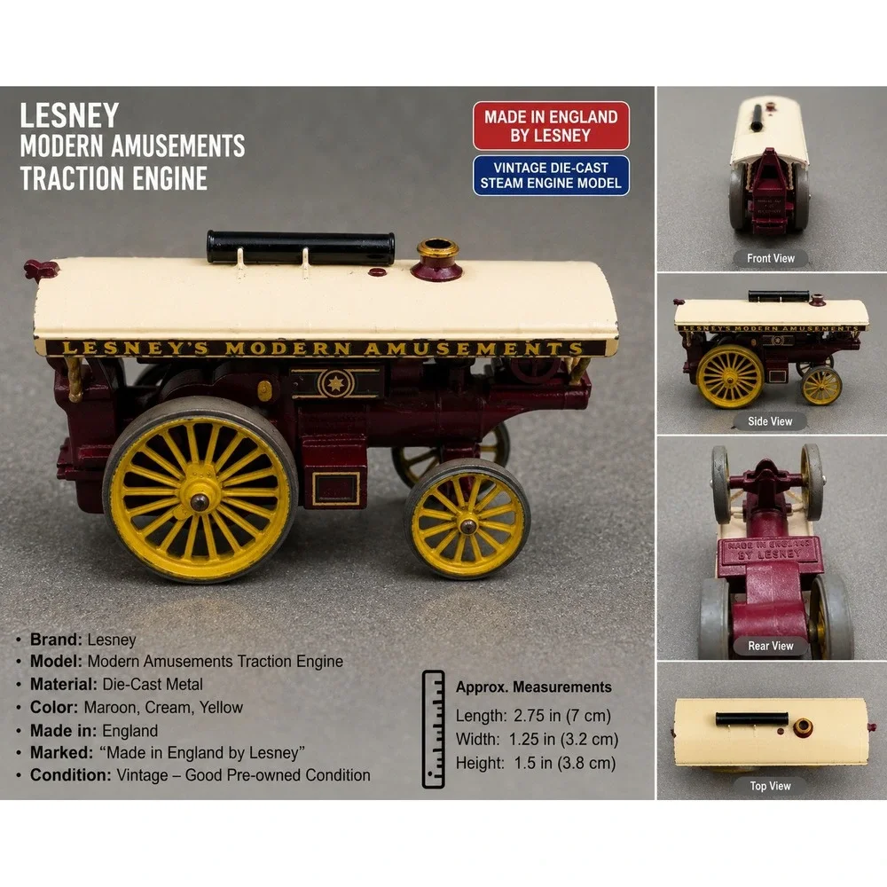 Lesney Matchbox Models of Yesteryear No 9‎ Fowler Showmans Engine Maroon Cream